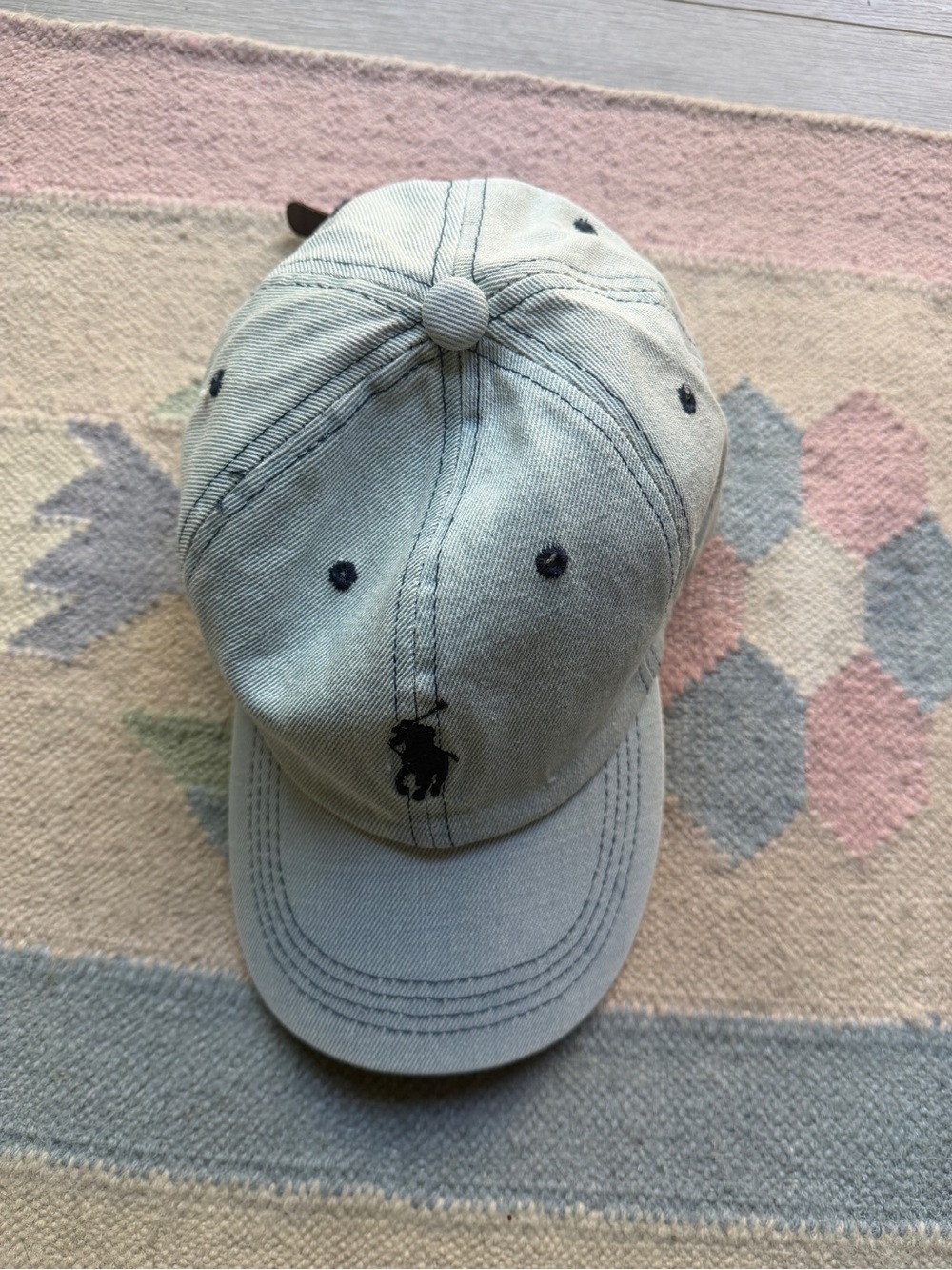 Polo by Ralph Lauren Light Gray Cap with Black Pony Logo